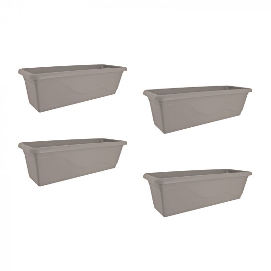 Blumenkasten mit Wasserspeicher 60 cm 4er Set Taupe