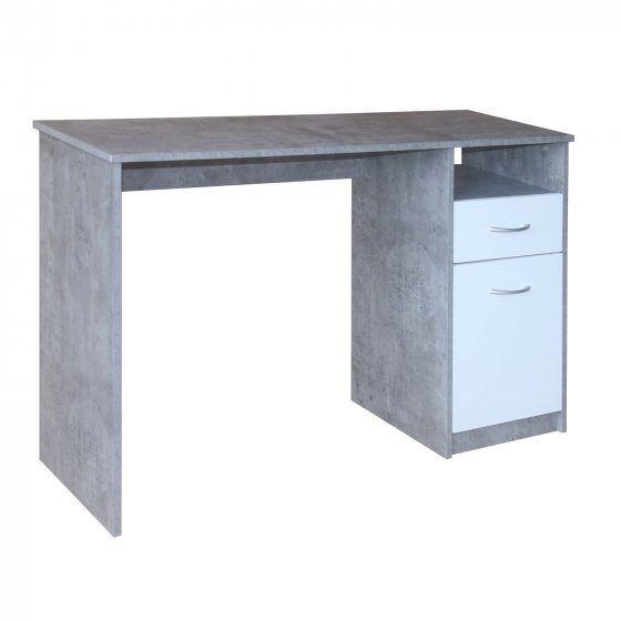 Schreibtisch 120 x 76 cm Beton Weiß