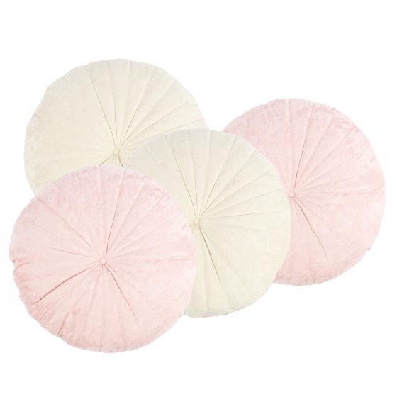 Dekokissen 4 Stück Ø 38 cm Creme/Rosa