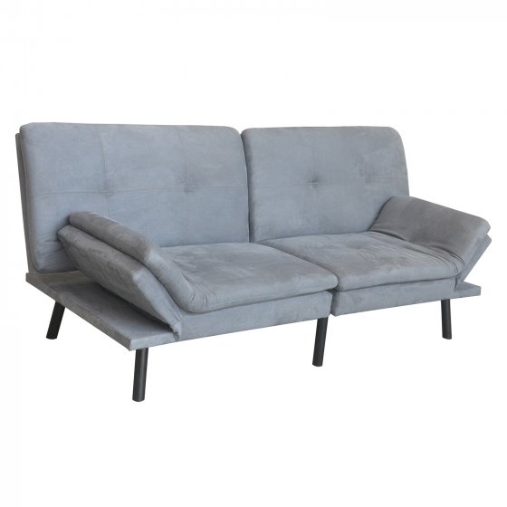 Sofa mit verstellbaren Armlehnen Grau 
