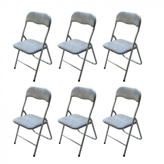 Klappstuhl 6er Set Dima Fabric Grau