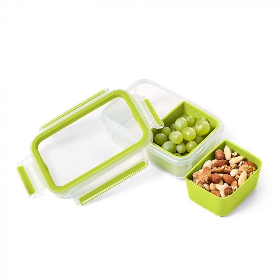 Snackbox mit 2 Einsätzen Clip + Go 