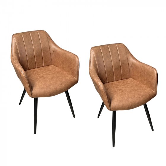 Stuhl Retro Cognac 2 Stück 