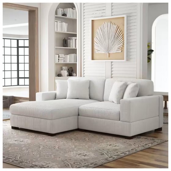 Couch mit Ottomane Links Xenia Beige