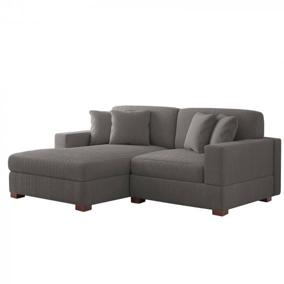 Ecksofa mit Ottomane links Xenia Hellgrau