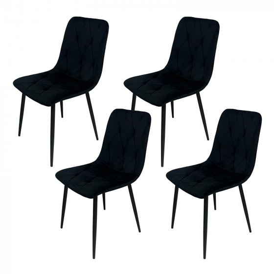 Stuhl Mesa Eco 4er-Set Velvet Schwarz