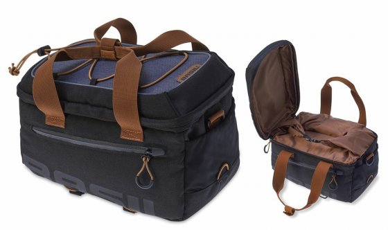 Gepäckträgertasche "Miles" - schwarz/braun 