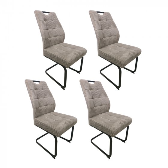 Schwingstuhl Marek Cord Taupe 4er-Set