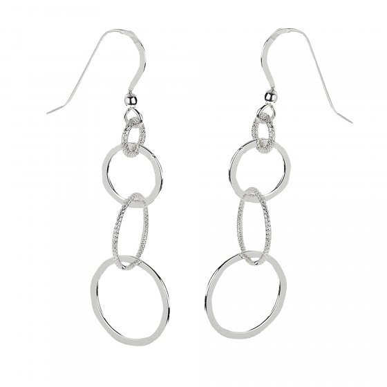 Ohrringe Silber 925 mit Ring-Motiv 52mm lang 