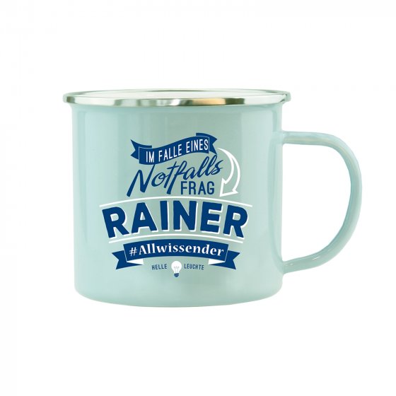 Echter Kerl Emaille Becher Rainer 