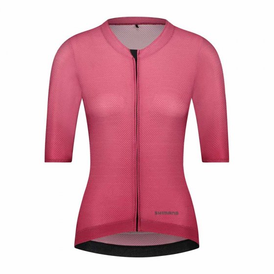 Damen Radshirt, kurzarm, magenta 