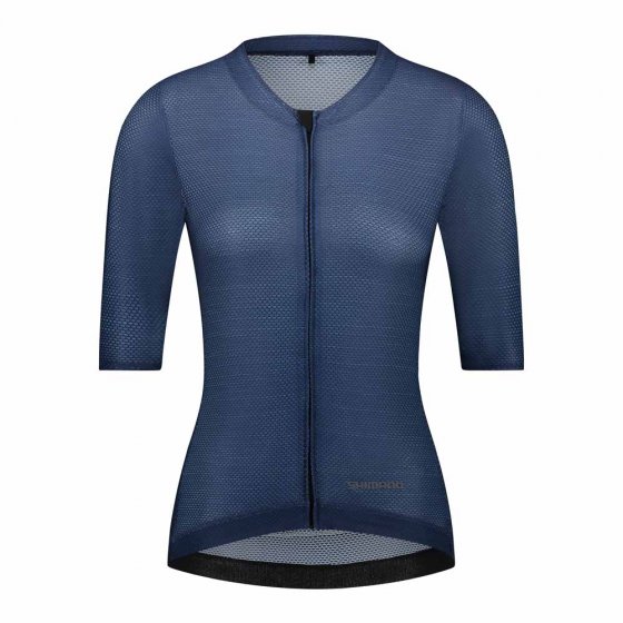 Damen Radshirt, kurzarm, navy