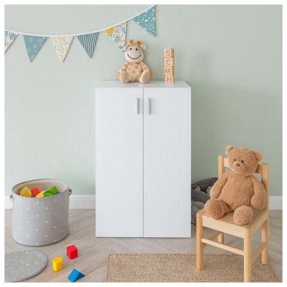 Kommode mit 3 Regalfächern Nina Weiß 