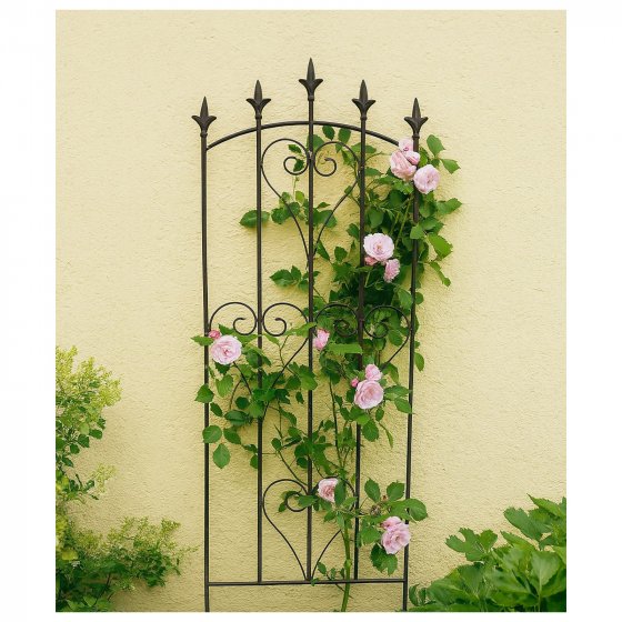 Rankgitter aus Metall mit Herz-Ornament Schwarz Celia