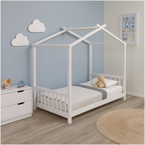 Hausbett Weiß 90 x 200 cm 