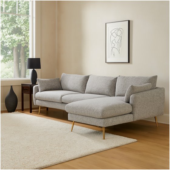 Modernes Ecksofa mit Ottomane rechts Stil und Komfort für Ihr Wohnzimmer 