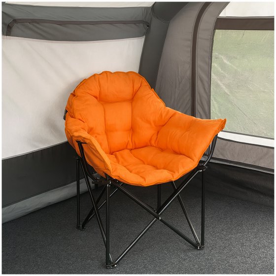 Klappbarer Komfortsessel mit weichem Velvet Bezug Orange