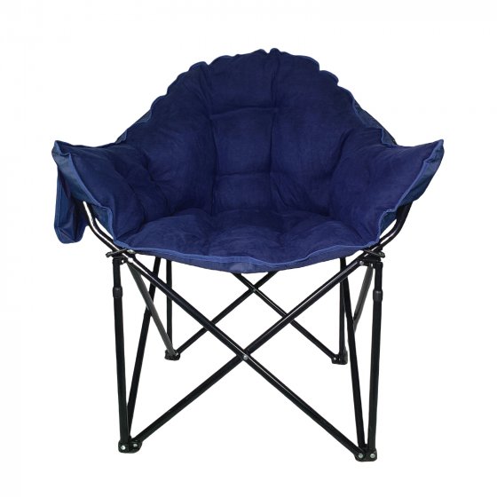 Klappbarer Komfortsessel mit weichem Velvet Bezug Blau