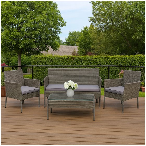 Outdoor Möbel Grau 4-teiliges Set 