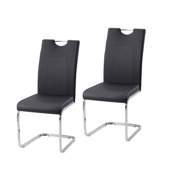 Esszimmerstuhl Schwarz Kunstleder Kelly C 