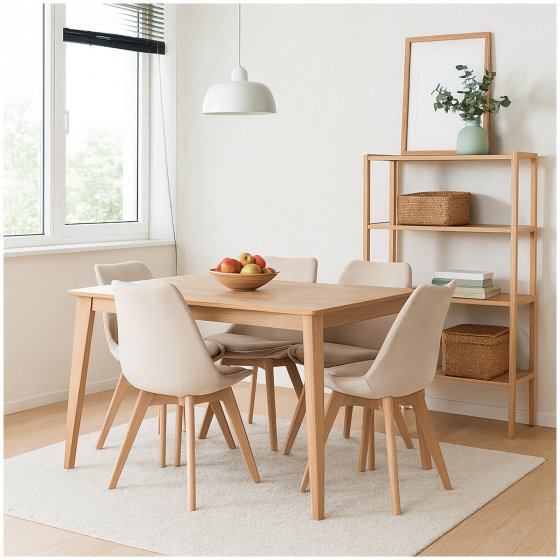 Esszimmerstuhl Samt 4er Set Atlanta Creme 