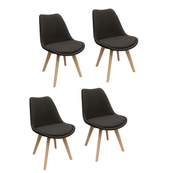 Esszimmerstuhl 4er Set Atlanta Grau 