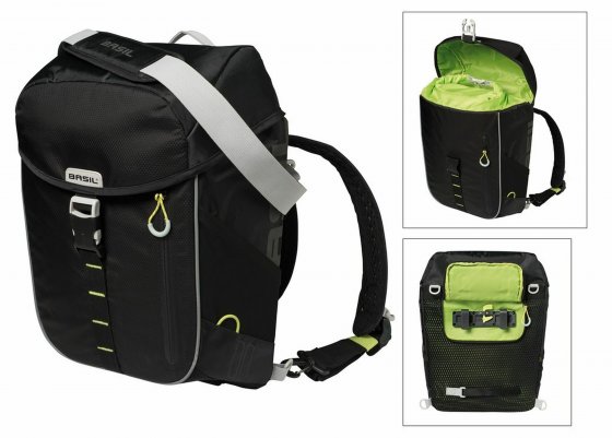 Einzelpacktasche "Miles" - schwarz/lime 