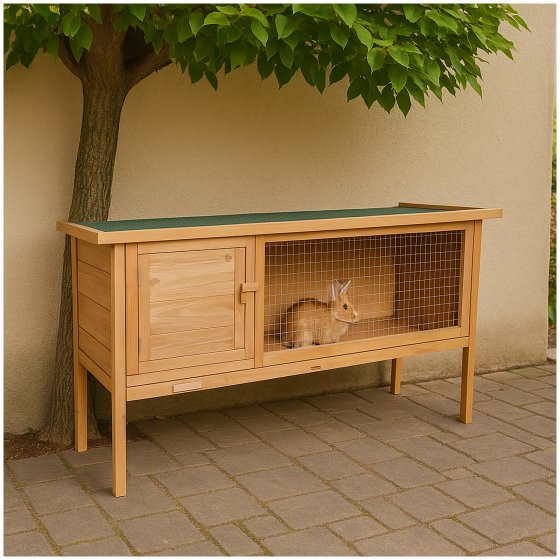 Hasenstall aus Holz Kleintierstall mit herausziehbarer Wanne für leich 