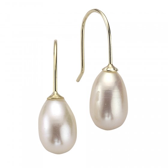 Ohrringe Gold 585 Perle weiß 
