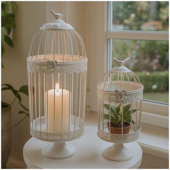 Dekorative Vogelkäfige Lani, 2er Set im Vintage St Nostalgie-Dekoration für Zuhause 