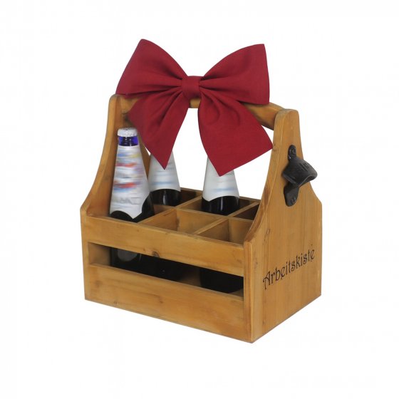 Rustikale Holz-Arbeitskiste mit Flaschenöffner Perfekt für Bierliebhaber und als Geschenkidee 