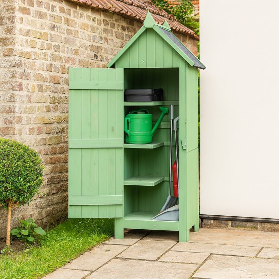 Gartengeräteschrank aus Holz Praktischer Stauraum für Garten und Terrasse 