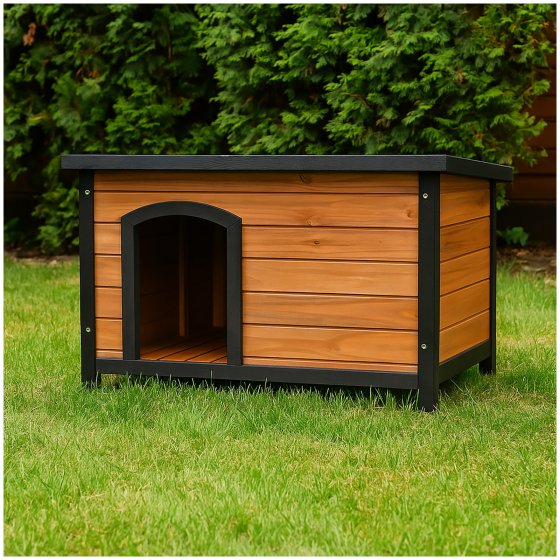 Robuste Hundehütte mit Flachdach Witterungsbeständig und Komfortabel 