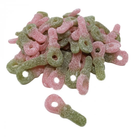 Fruchtgummi saure Wassermelone Tongen zweifarbig gelatinefrei 175g 