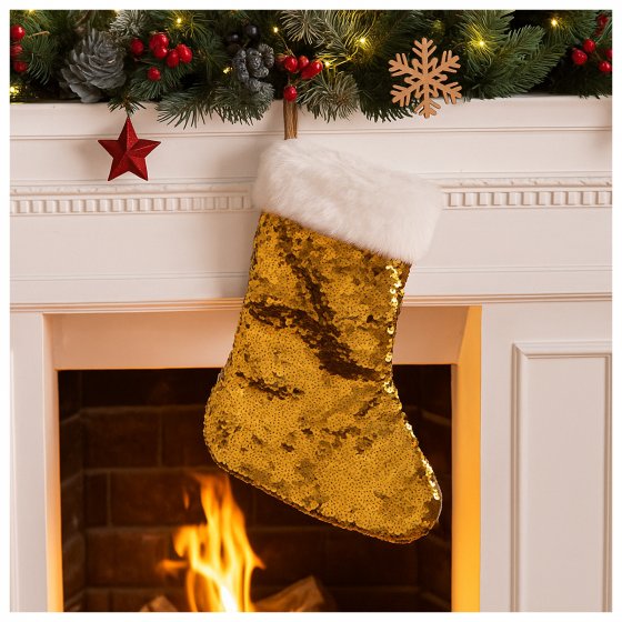 Weihnachtsocke Glitzer 
