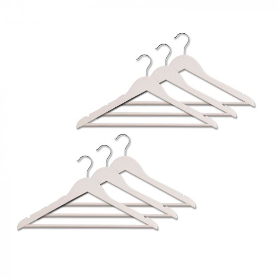 Kleiderbügel 6er Set Holzbügel Grau 