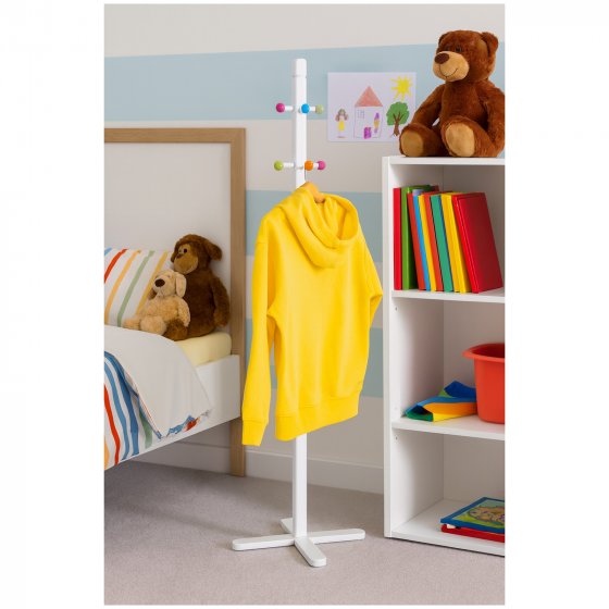 Kleiderständer für Kinderzimmer Garderobenständer aus Holz, 124 cm hoch 