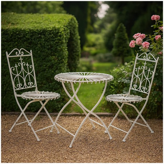 Tischgruppe Weiß Romantic Garden