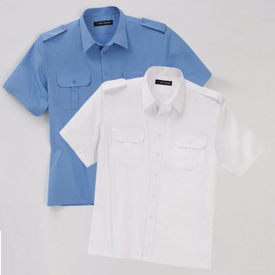 Pilotenhemden Beide XL | Weiß#Himmelblau