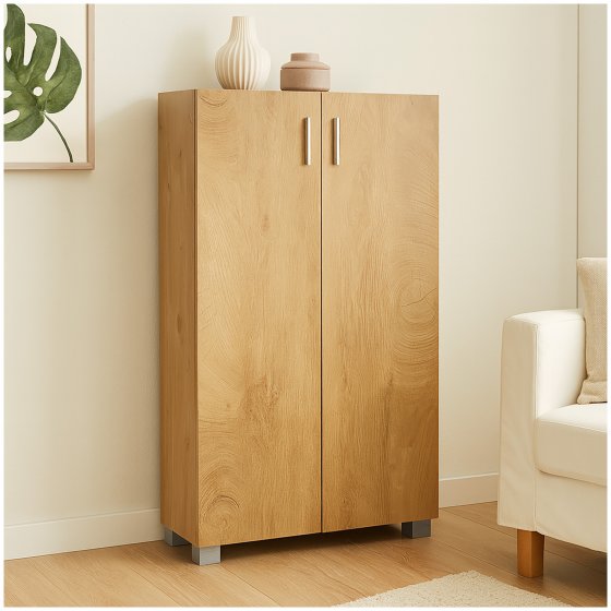 Sideboard Kommode mit 2 Türen Baumscheibe Schrank mit Stauraum 60 x 115 cm