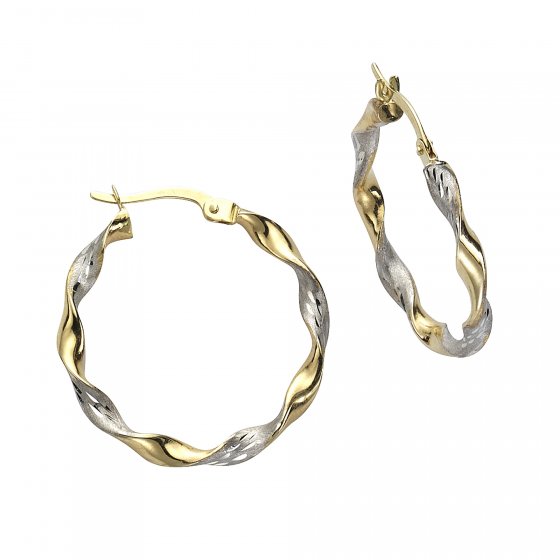 Ohrringe Gold 333 zweifarbig glanz matt 