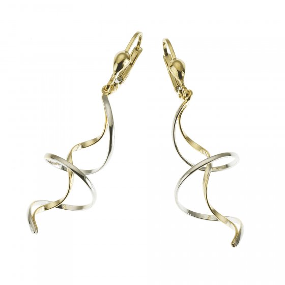 Ohrringe 333 Gold zweifarbig Spirale 