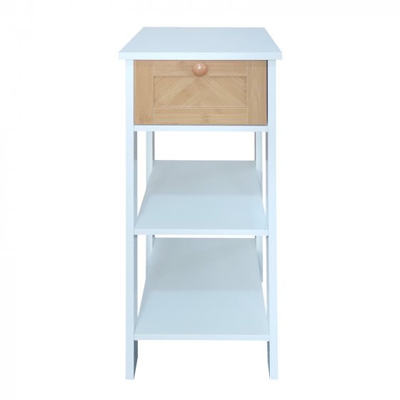 Beistelltisch mit Schublade Jerik Weiß Holzoptik 