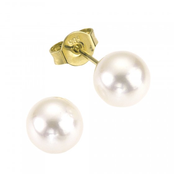 Ohrringe Gold 585 Akoya-Perle 6,5-7mm 