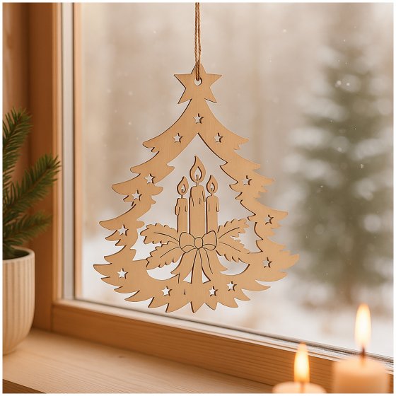 Dekohänger Holz Adventskerze 