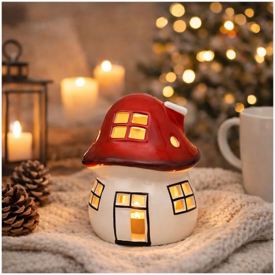 Fliegenpilz-Windlicht Hugo 