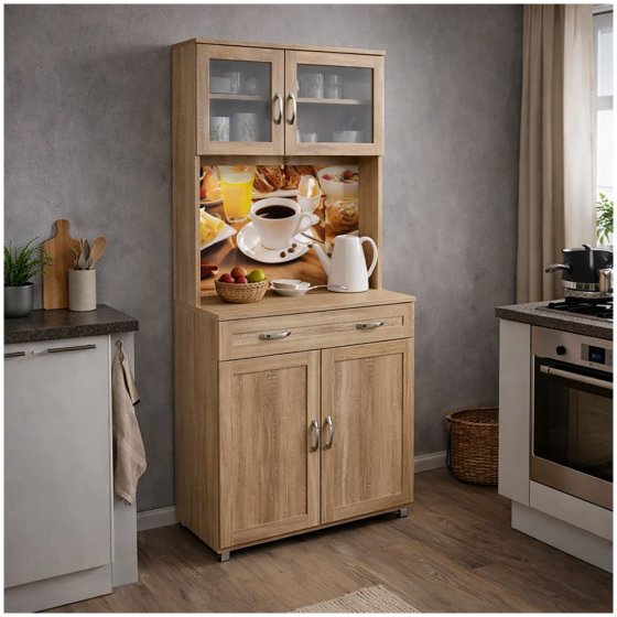 Küchenbuffet mit Glasteil Sonoma Blanca Bistro 