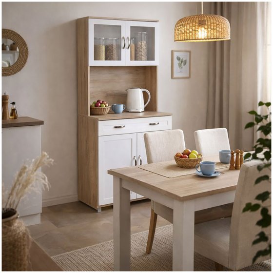 Küchenbuffet Sonoma/Weiß Blanca 