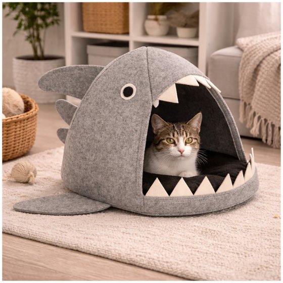 Katzen Körbchen Hai 