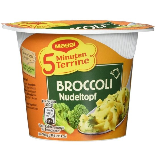 Maggi 5 Minuten Terrine Broccoli Nudeltopf Gemüsenudeltopf 51g 